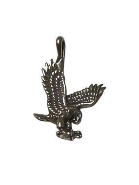Sterling Silver Eagle Pendant Charm 1 Inch Detailed Design